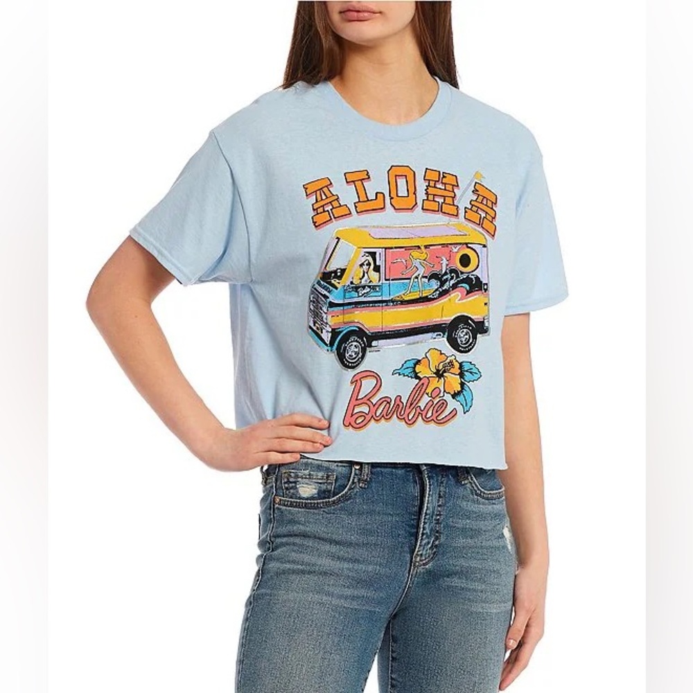 Junk Food Aloha Barbie Cropped Graphic T-shirt